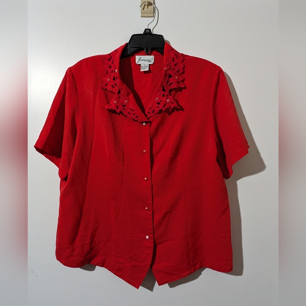 Red Joanna blouse sz L